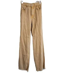 Zara high waist orange wide leg jeans size 2